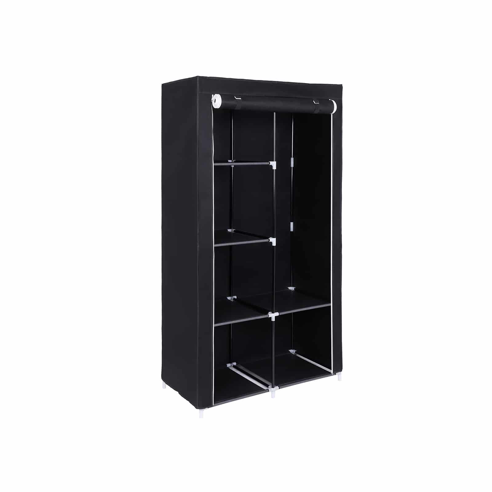 Stoffschrank 170 x 88 cm Schwarz