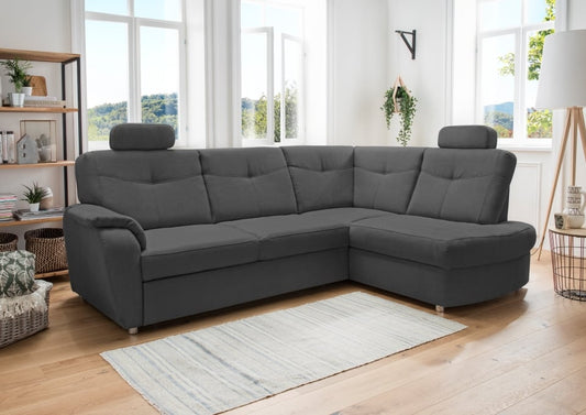 Stylisches Ecksofa Edna von Benformato mit Schlaffunktion und Bettkasten - Verschiedene Farben erhältlich