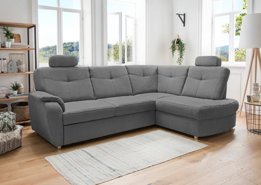 Stylisches Ecksofa Edna von Benformato mit Schlaffunktion und Bettkasten - Verschiedene Farben erhältlich