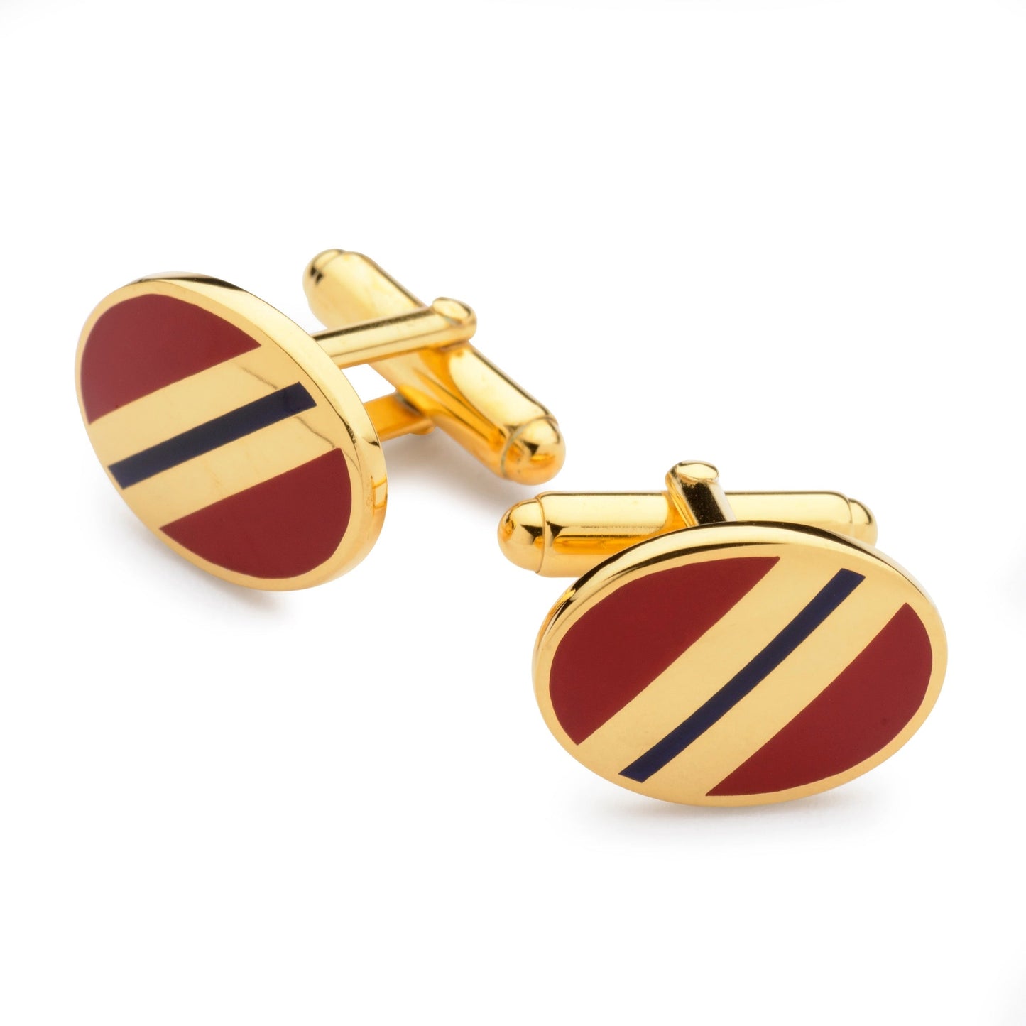 Stripe Cufflinks In Red And Navy Enamel
