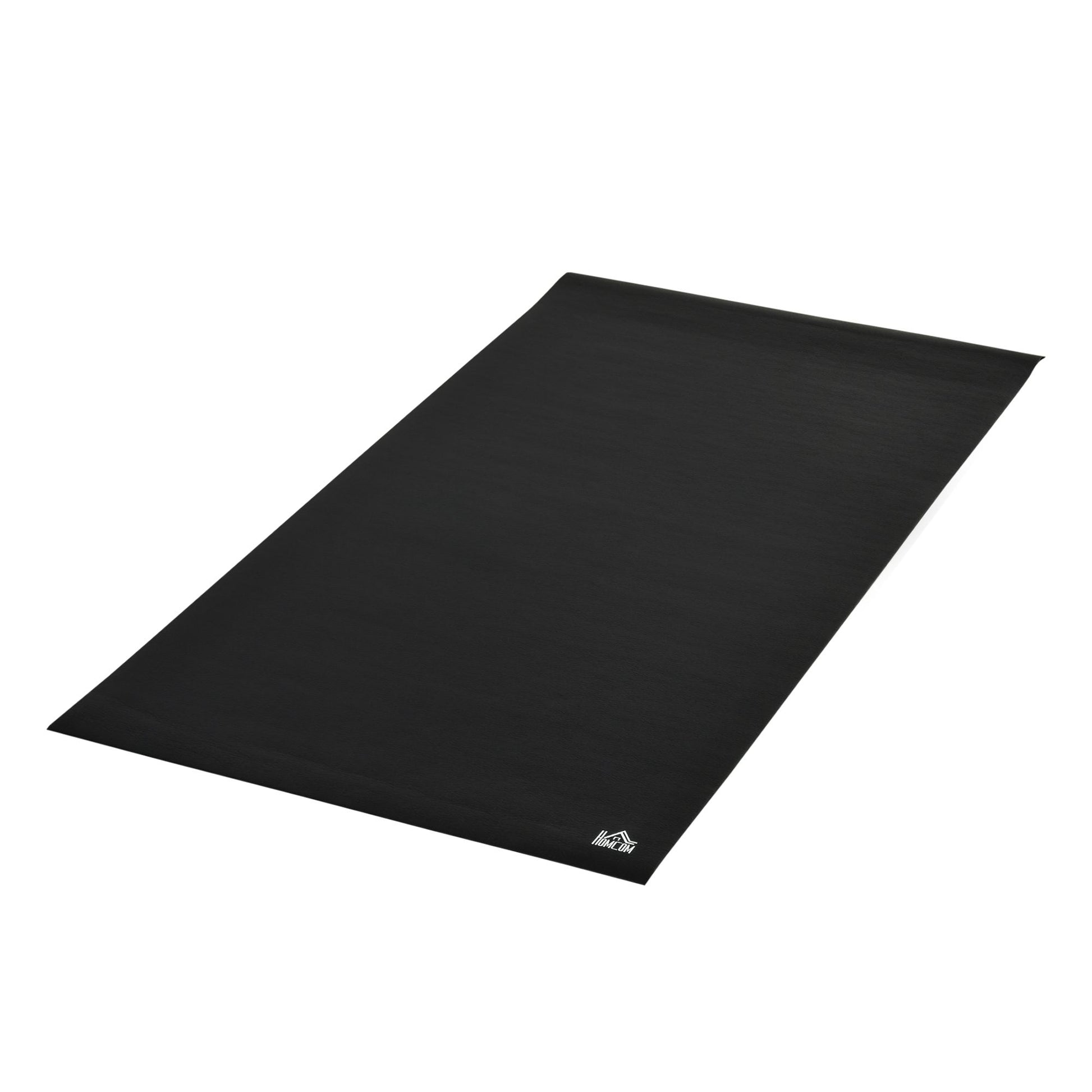 HOMCOM Bodenschutzunterlage Fitnessgeräte PVC Schwarz 180x90x0,6cm   Aosom