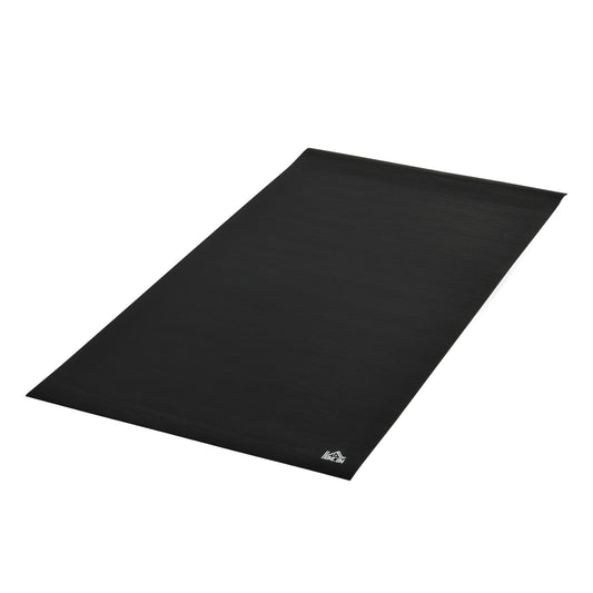 HOMCOM Bodenschutzunterlage Fitnessgeräte PVC Schwarz 180x90x0,6cm   Aosom