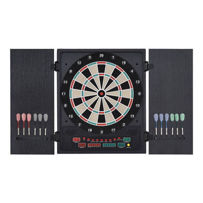 HOMCOM Elektronische Dart-set, Dartboard, Dartscheibe mit 12 Darts, Schwarz+Weiß, 27 Spiele und 202 Trefferoptionen für 8 Spieler, 51 x 6,5 x 57 cm   Aosom