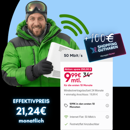 PYUR Internet Zuhause + 100€ Shopping-Power