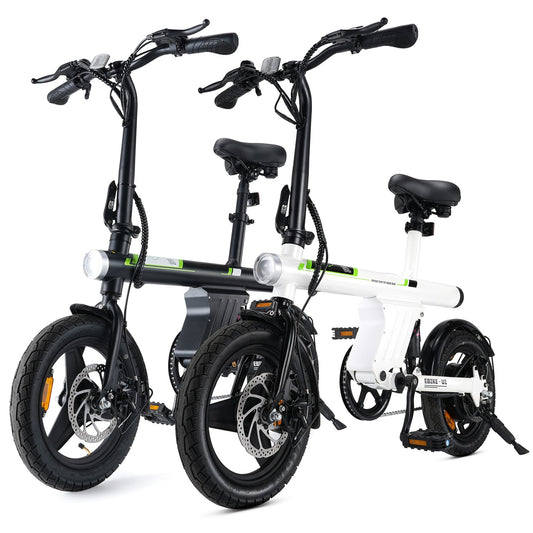 U1 City E-bike 350W für Erwachsene - U1 Schwarz+Weiß