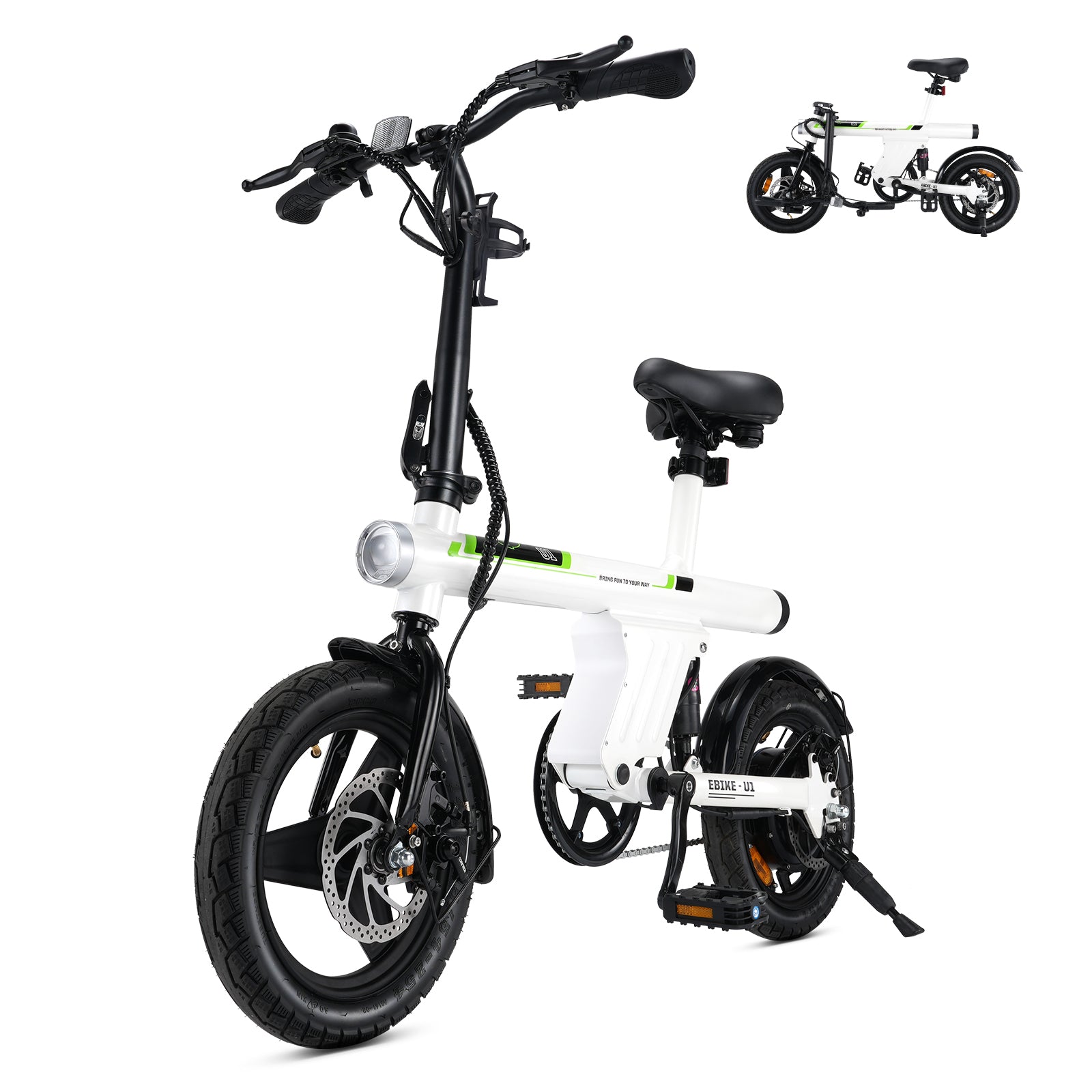 U1 City E-bike 350W für Erwachsene - U1 Weiß