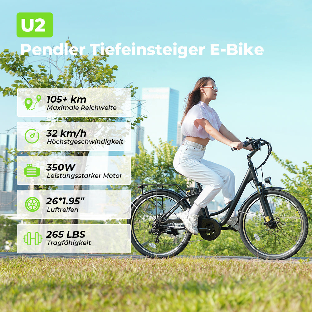 M60 Fat Tire Trekking E-Bike 750w - U2 Weiß