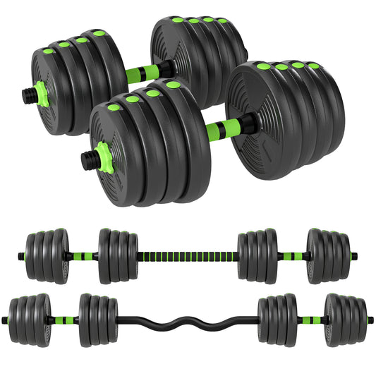 SPORTNOW 3-in-1 Hantelset verstellbar 30 KG Kurzhantel Set Kurzhanteln Langhanteln Hanteln Set Dumbbell mit Verbindungsrohr Kurzhantelset für Krafttraining Zuhause Fitnessstudio   Aosom