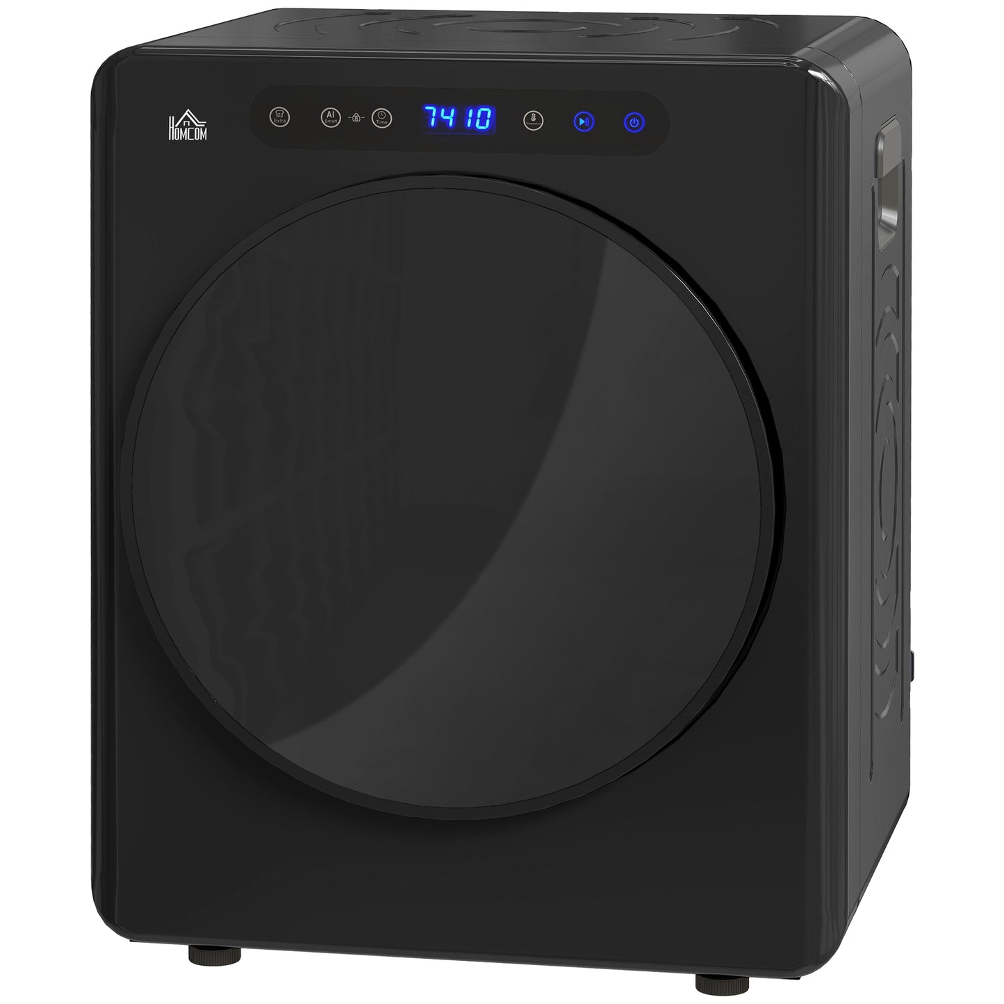HOMCOM Mini Ablufttrockner 4 kg Wäschetrockner mit Desinfektion, 6 Programmen, 1000W wandmontierbar Trockner mit Touch-Screen, 3 Temperaturen und Timer, für Wohnmobile, Haus, Schwarz   Aosom