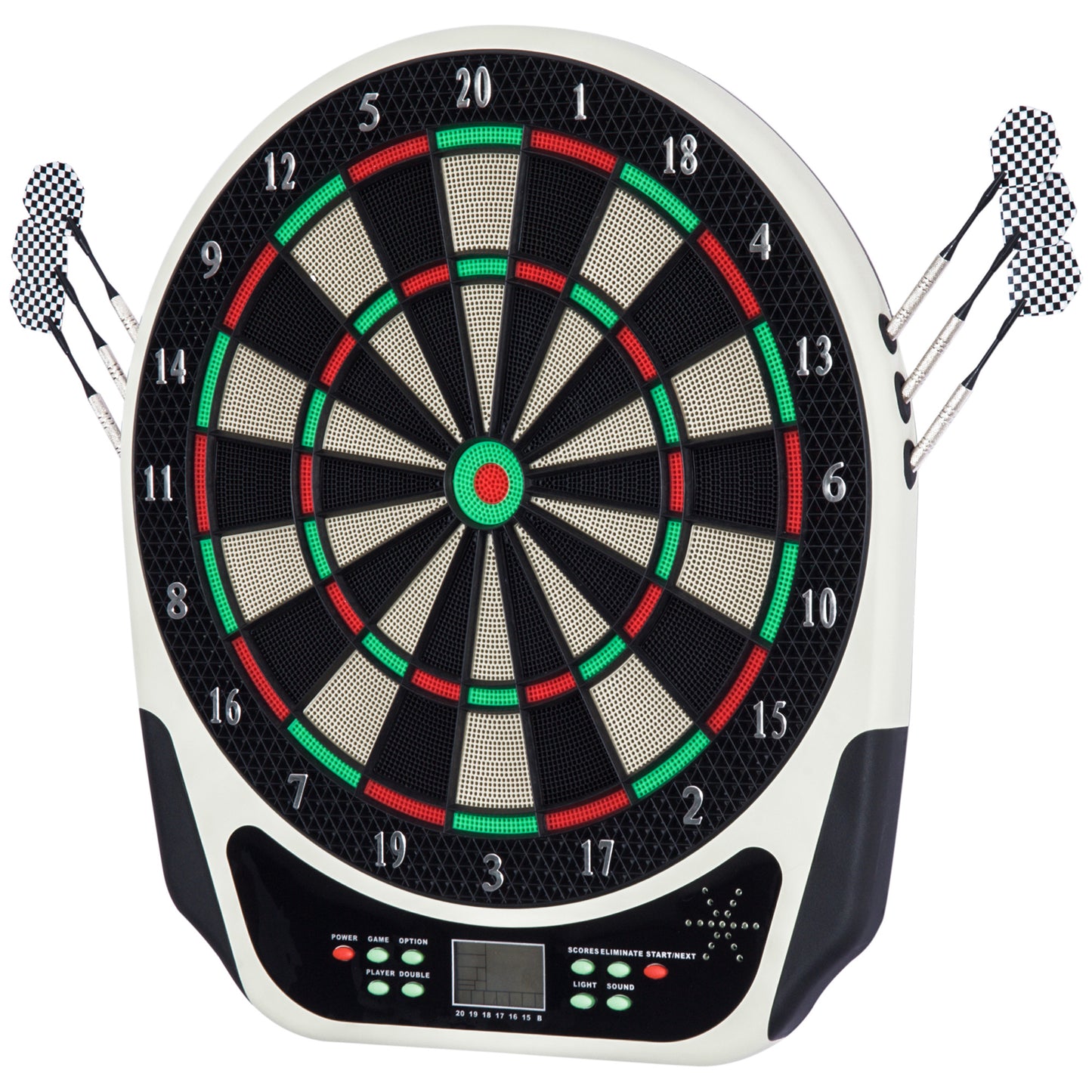 HOMCOM Elektronische Dartscheibe, Dartboard mit LCD-Display, 6 Darts, 24 Dartköpfe, 18 Spiele, 159 Trefferoptionen, für 8 Spieler   Aosom