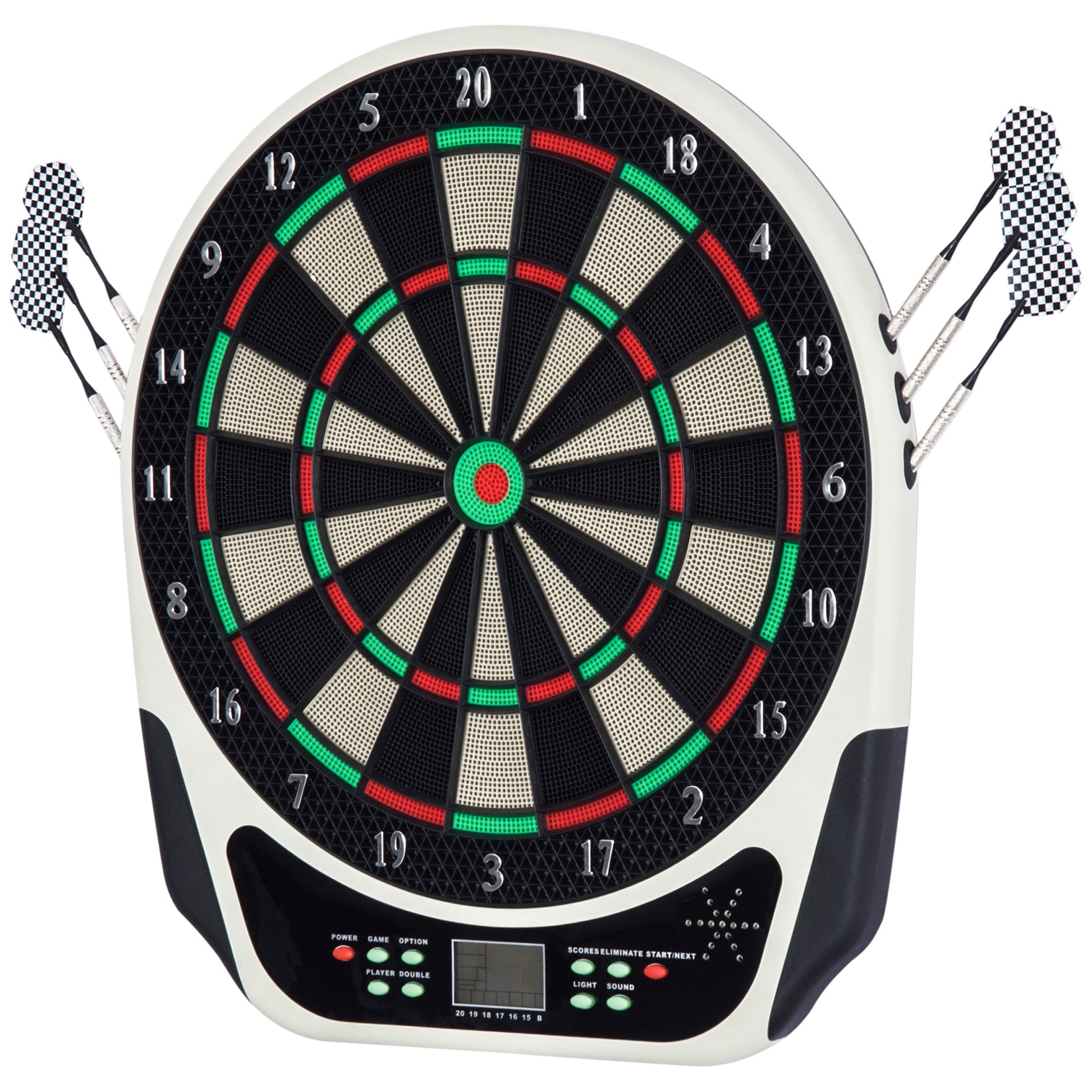 HOMCOM Elektronische Dartscheibe, Dartboard mit LCD-Display, 6 Darts, 24 Dartköpfe, 18 Spiele, 159 Trefferoptionen, für 8 Spieler   Aosom