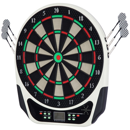 HOMCOM Elektronische Dartscheibe, Dartboard mit LCD-Display, 6 Darts, 24 Dartköpfe, 18 Spiele, 159 Trefferoptionen, für 8 Spieler   Aosom