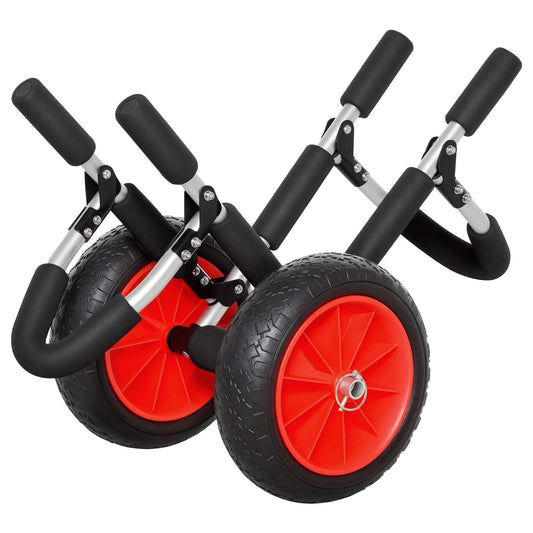 HOMCOM Surfwagen Surfboard Transportwagen klappbar gepolstert mit PU-Reifen aus Aluminium bis 45 kg L64 x B55 x H38,5 cm für Strand & Outdoor   Aosom.de