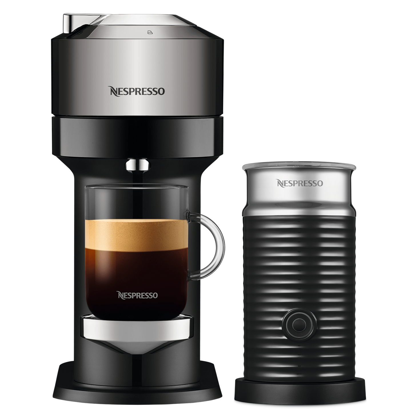 Nespresso VERTUO Next Deluxe & Aeroccino 3 schwarz Vertuo Kaffeemaschine