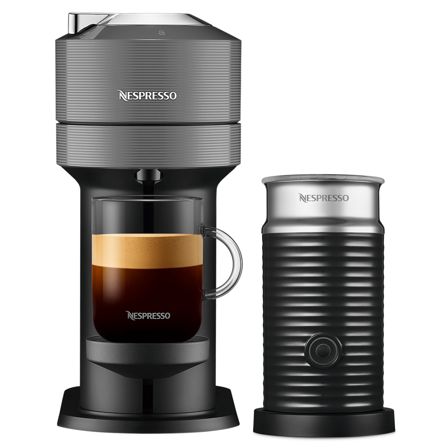Nespresso VERTUO Next & Aeroccino 3 schwarz Vertuo Kaffeemaschine
