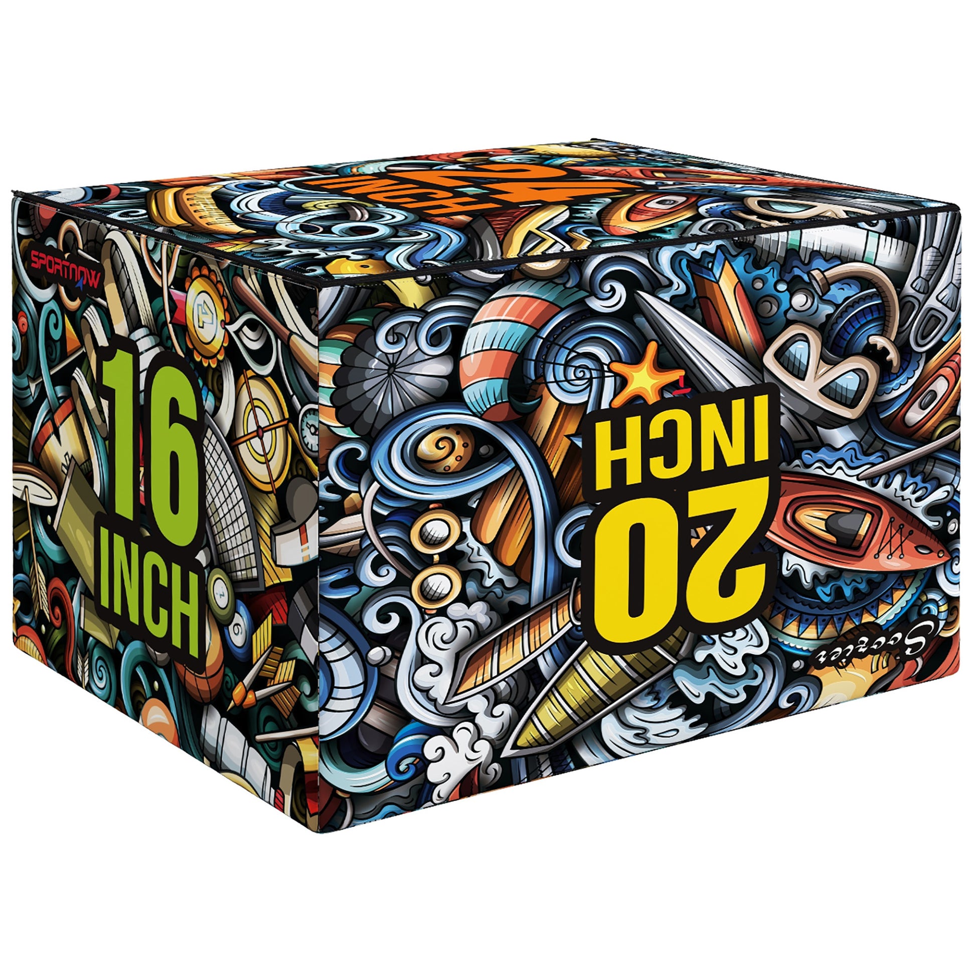 SPORTNOW Plyo Box 3 Höhen, rutschfeste Plyometrische Box für Zuhause und Fitnessstudio, 61 x 51 x 41 cm, Multicolor   Aosom