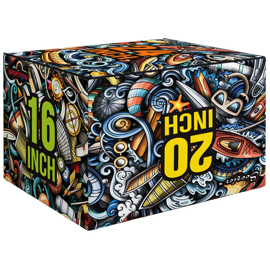 SPORTNOW Plyo Box 3 Höhen, rutschfeste Plyometrische Box für Zuhause und Fitnessstudio, 61 x 51 x 41 cm, Multicolor   Aosom