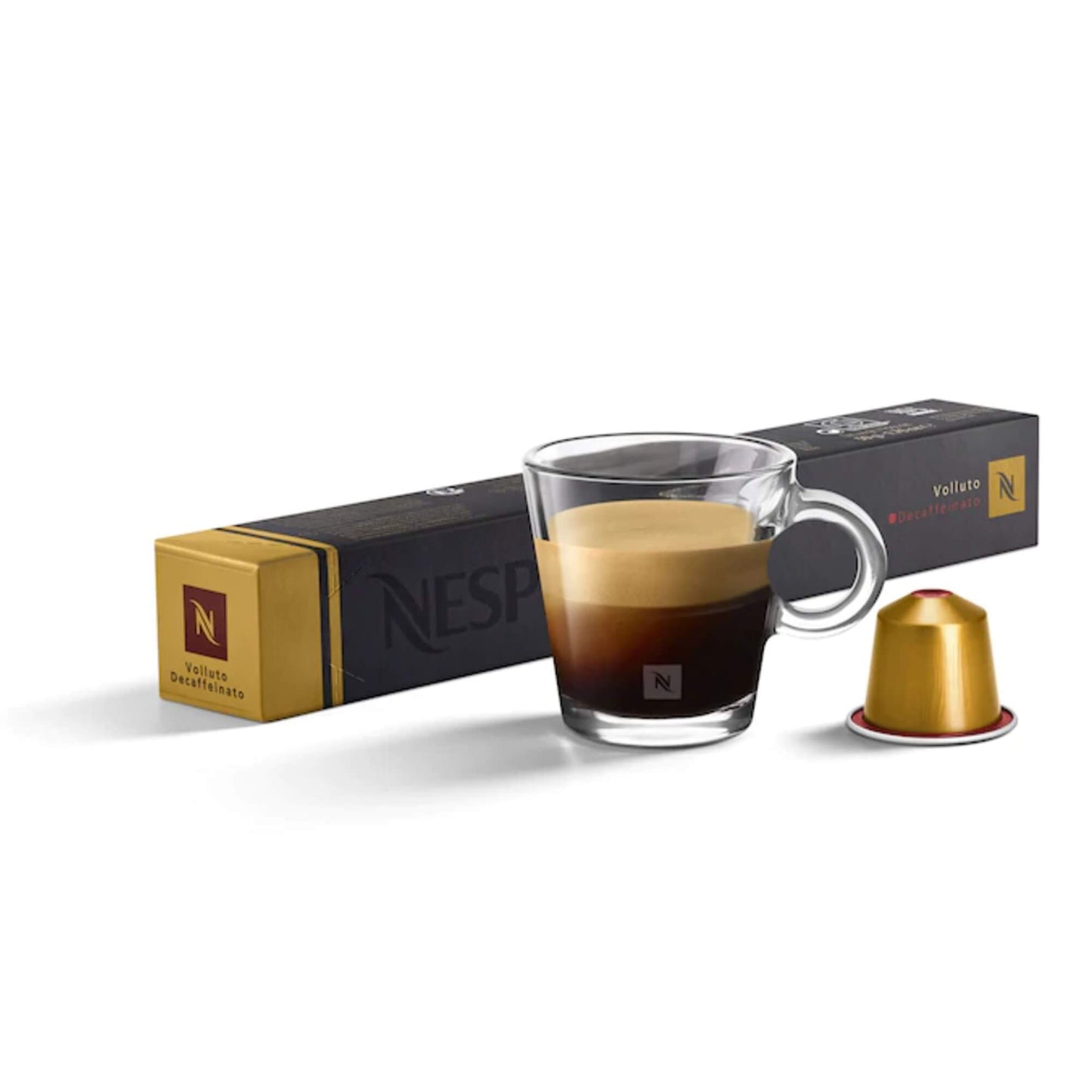 Nespresso Volluto Decaffeinato Original Line 10 Espresso Kaffeekapseln 40 ml Süß & leicht