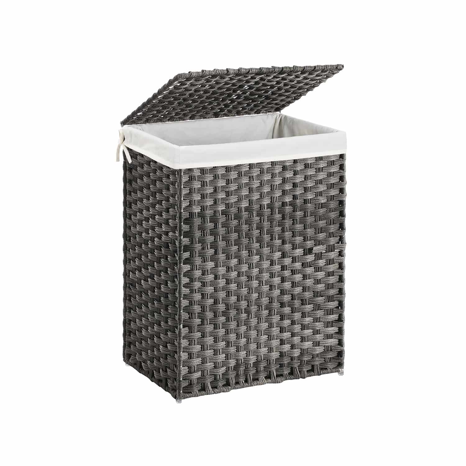 Wäschekorb Polyrattan 90 L Grau