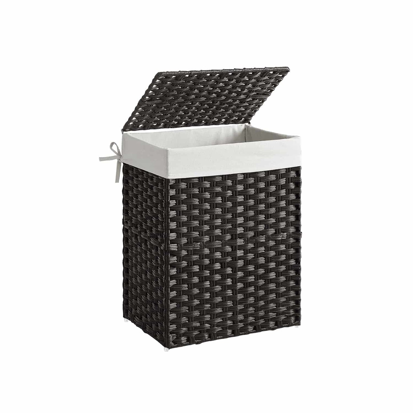 Wäschekorb aus Polyrattan Schwarz