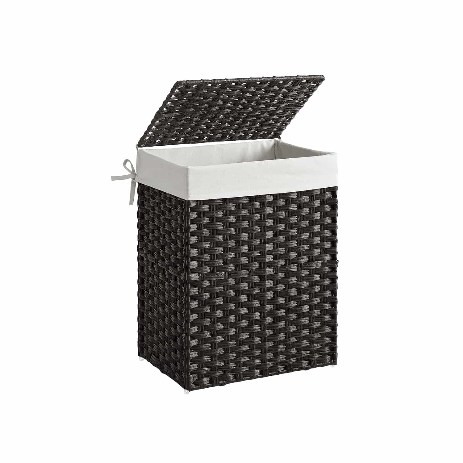 Wäschekorb aus Polyrattan Schwarz