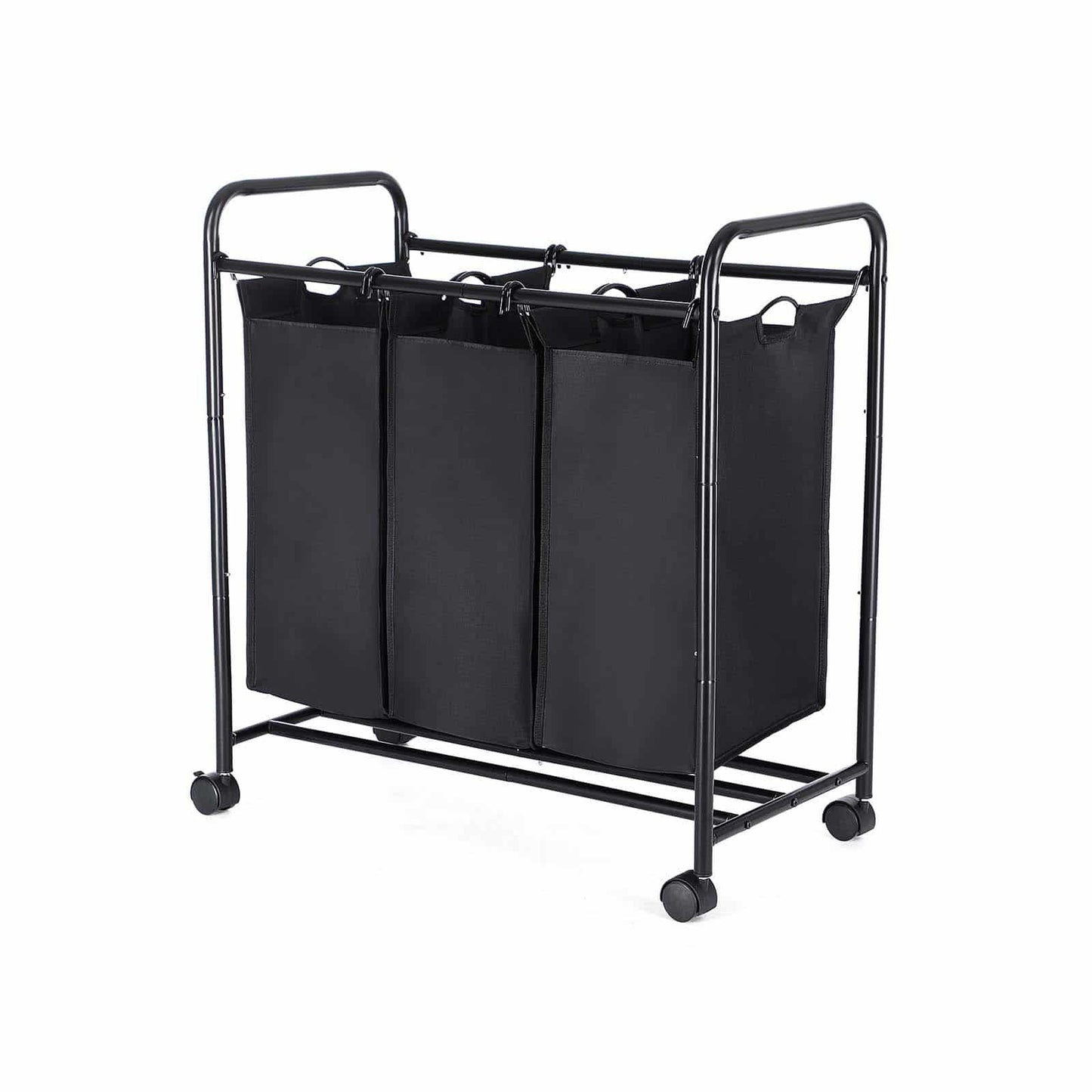 Wäschesammler 3 x 44 L Schwarz