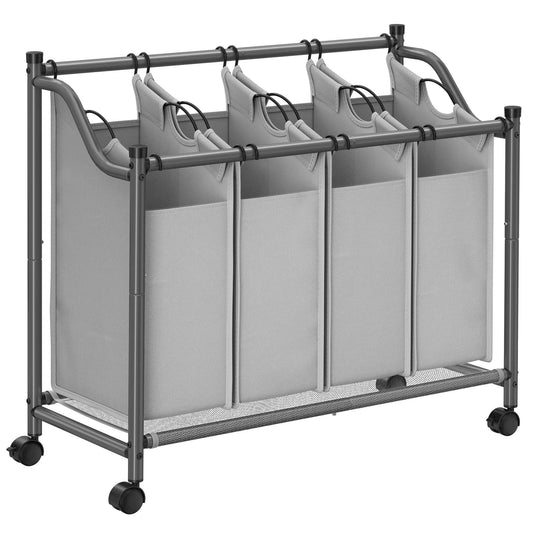Wäschesammler 4 x 35 L Grau