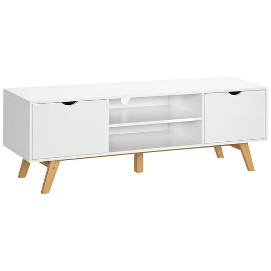 HOMCOM TV Schrank, TV-Kommode, Schrankelement mit Schubladen und Offene Regale, MDF, Weiß, 150 x 39 x 50 cm   Aosom