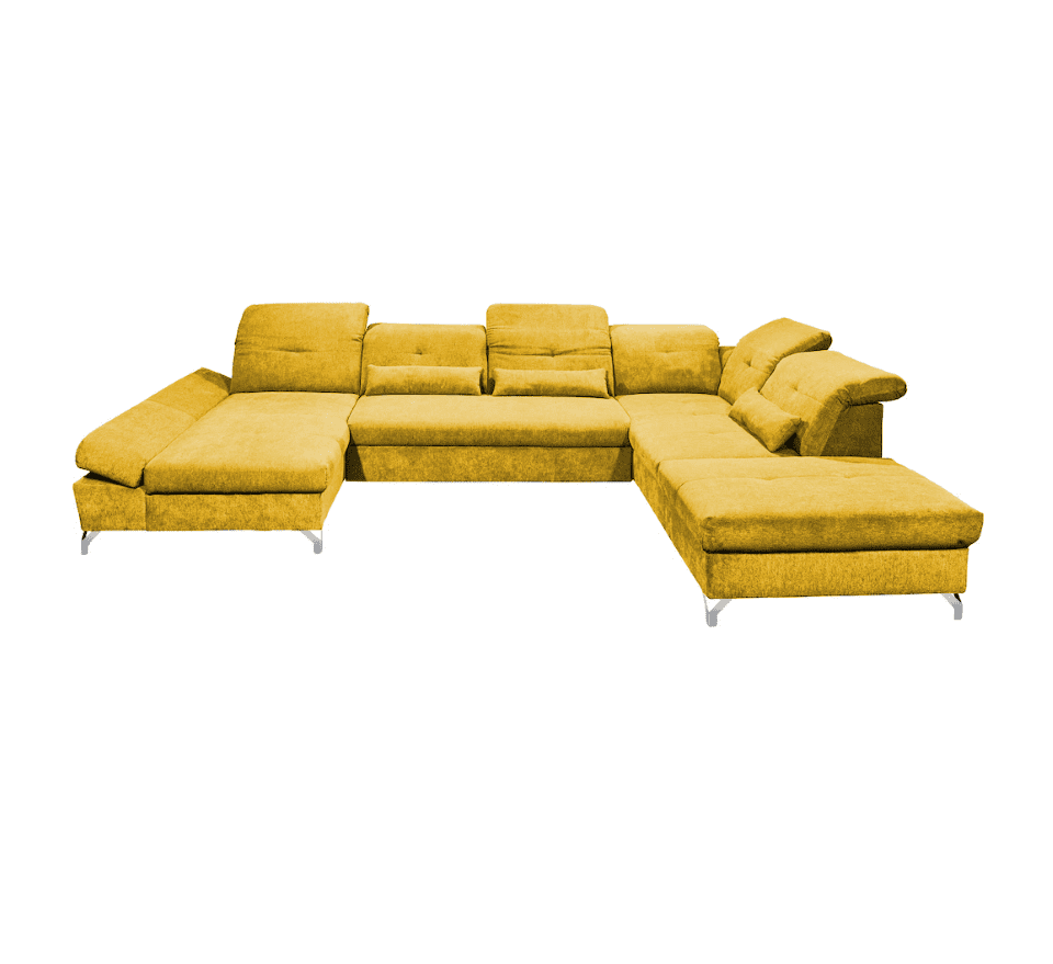 Wohnlandschaft Melfi von Ed Exciting Design – Modernes U-Form Sofa mit Schlaffunktion und Bettkasten