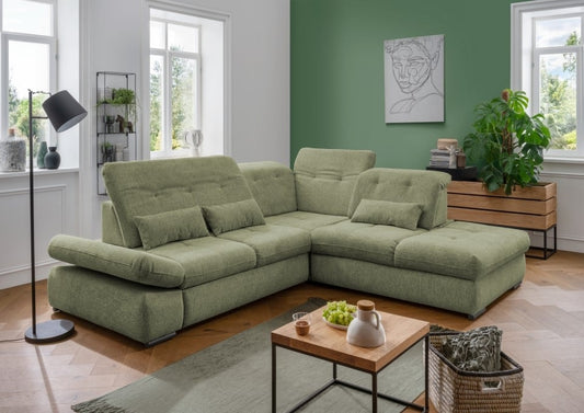 Stylisches Ecksofa Dalida von Benformato mit Schlaffunktion und variabler Sitztiefe – Modernes XXL-Sofa