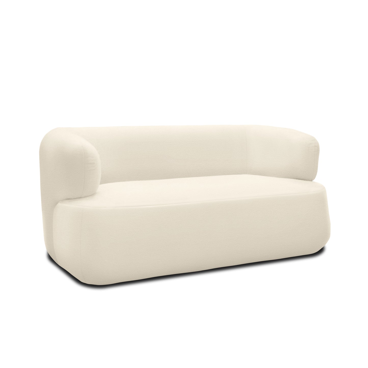 Sofa 800012, 2-Sitzer, 2er Couch, Teddy-Stoff, Polstersofa, 160 x 86 x 71 cm (BxTxH), Creme   Aosom.de