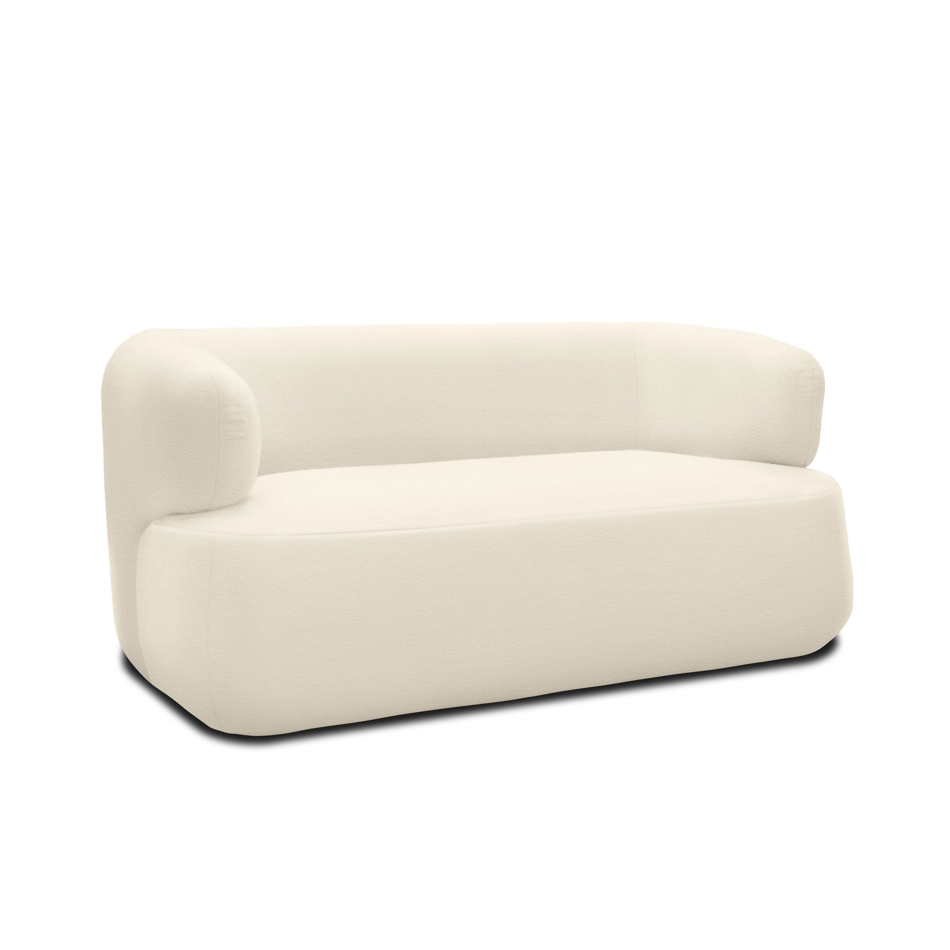 Sofa 800012, 2-Sitzer, 2er Couch, Teddy-Stoff, Polstersofa, 160 x 86 x 71 cm (BxTxH), Creme   Aosom.de