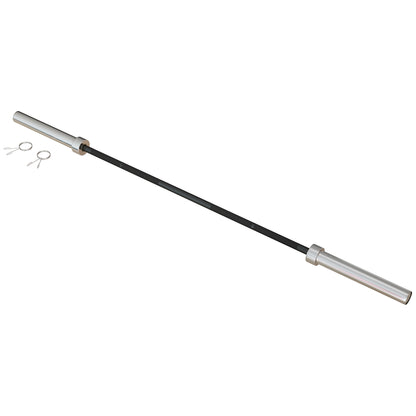 SPORTNOW Langhantelstange 15 kg aus Stahl 180 cm Ø50 mm mit 2 Klemmen Belastbarkeit 200 kg Langhantelstange für Hantelscheiben Ø5 cm Fitness Training   Aosom