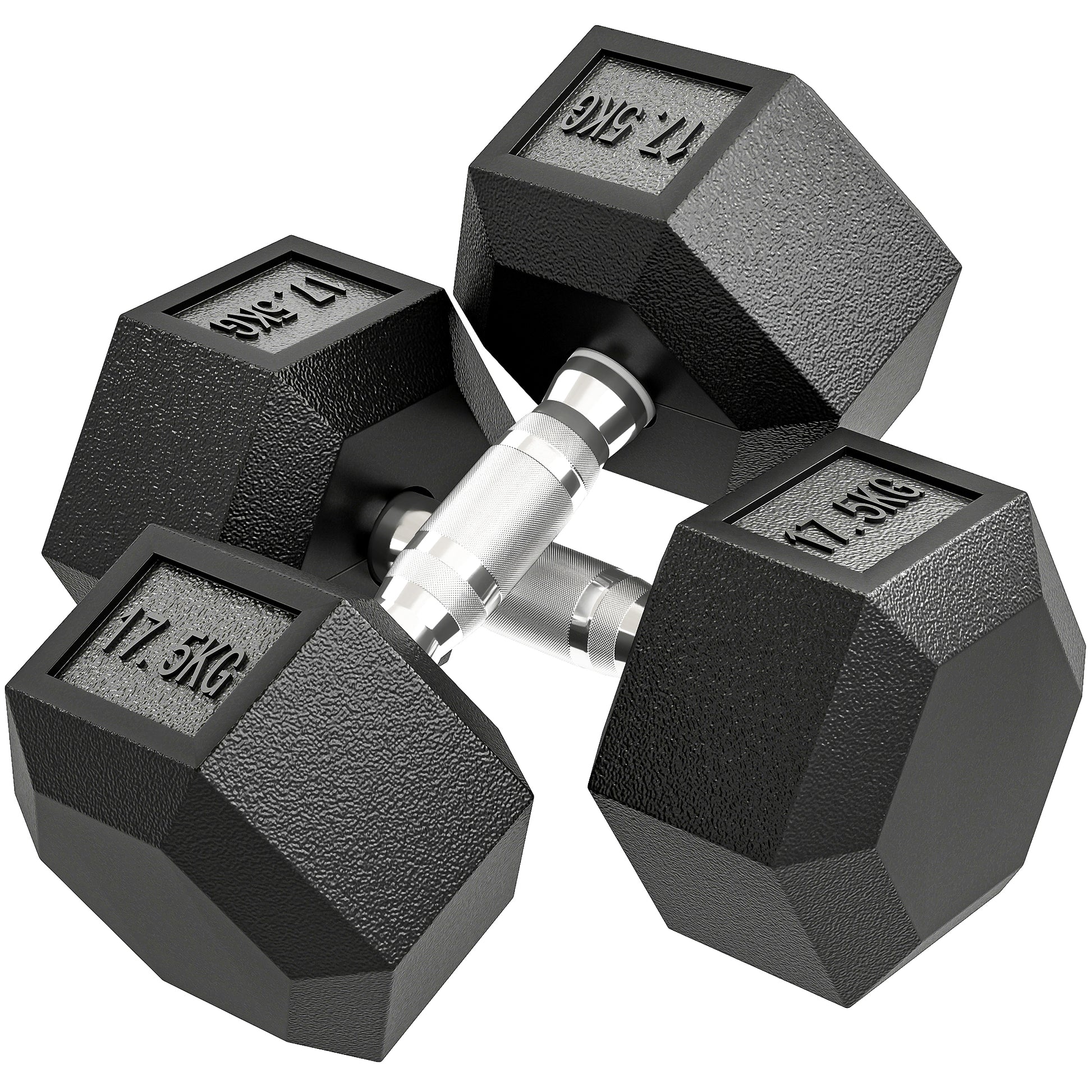HOMCOM Hanteln mit gerändeltem Griff, Kurzhantel aus Gusseisen, 2 x 17,5kg, Kurzhanteln für Männer und Frauen, Dumbbell für Zuhause, Fitnessstudio, Krafttraining   Aosom