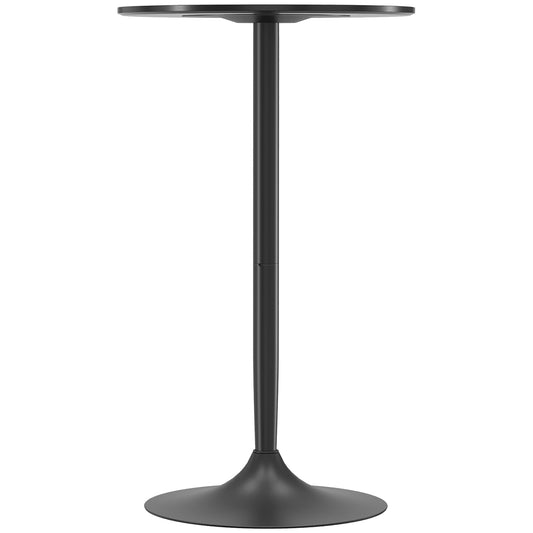 HOMCOM Bartisch Stehtisch runder Küchentisch für Wohnzimmer Esszimmer Stahl Schwarz Ø60 x 102 cm, modern & platzsparend   Aosom.de