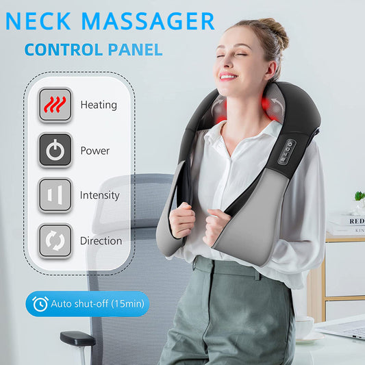Shiatsu Back and Neck Electric Massager, Shoulder Pillow, Cervical Muscle Rela Shawl
