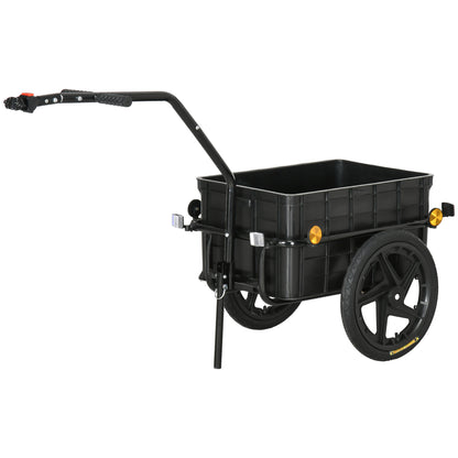 HOMCOM Fahrradanhänger Transportanhänger für Fahrrad 144L x 59B x 80H cm, universelle Anhängestange aus Stahl schwarz grau   Aosom