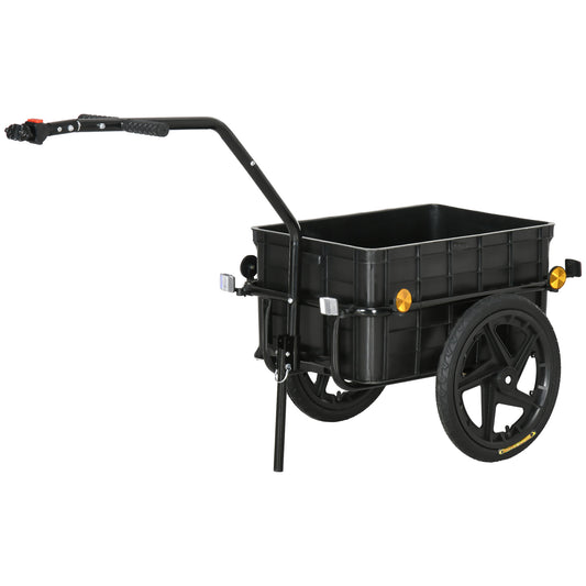 HOMCOM Fahrradanhänger Transportanhänger für Fahrrad 144L x 59B x 80H cm, universelle Anhängestange aus Stahl schwarz grau   Aosom