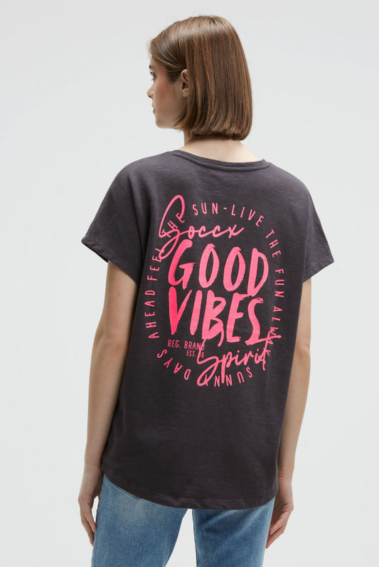 SOCCX Ärmelloses Oversized Shirt mit Label Print
