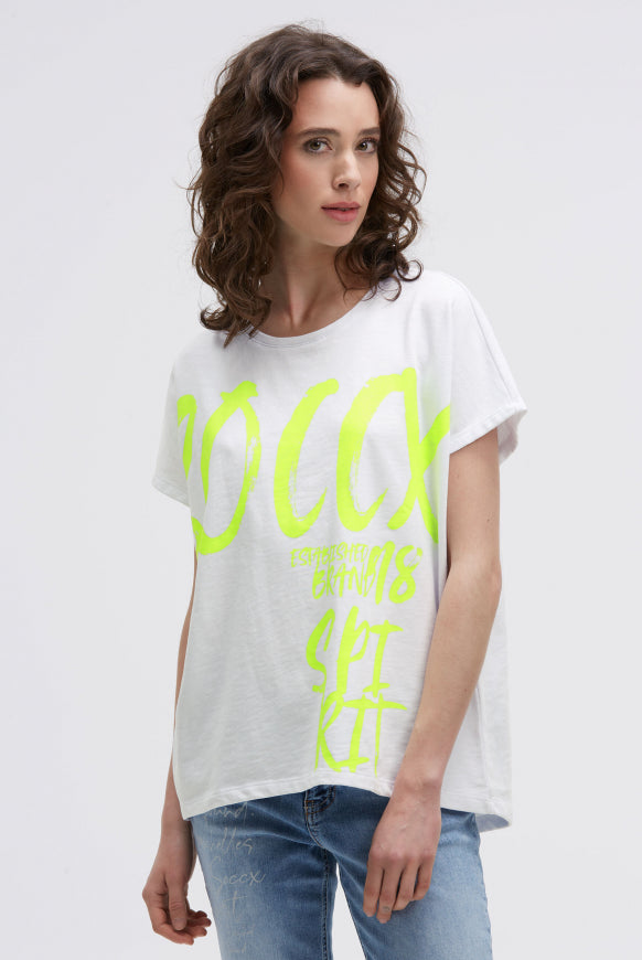 SOCCX Ärmelloses Oversized Shirt mit Label Print