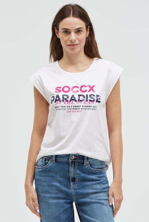 SOCCX Ärmelloses Shirt mit Logo Prints
