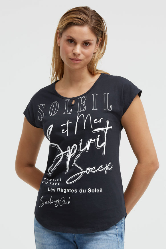 SOCCX Ärmelloses Shirt mit Wording Print