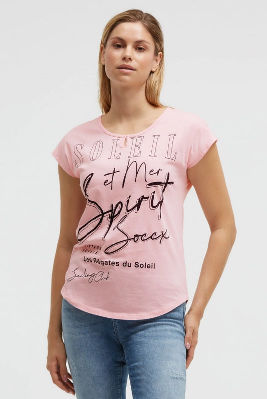SOCCX Ärmelloses Shirt mit Wording Print