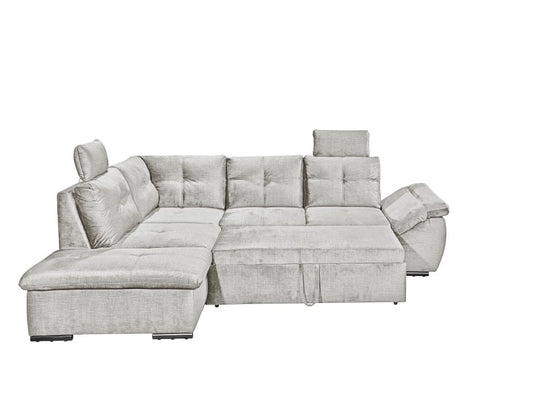 Alija Luxus-Schlafsofa mit verstellbarer Armlehne und Nosagfederung in Samtoptik – Wählbar in Silver, Grey oder Black