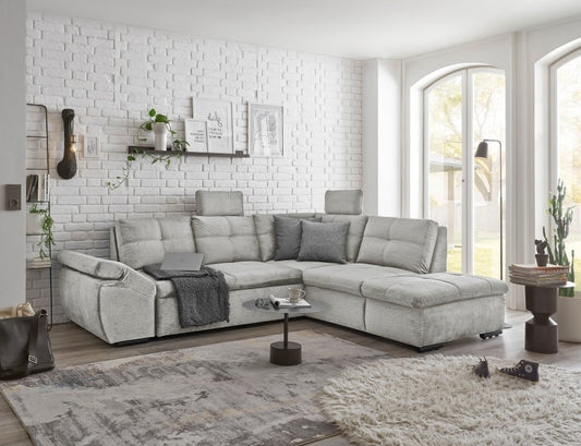 Alija Luxus-Schlafsofa mit verstellbarer Armlehne und Nosagfederung in Samtoptik – Wählbar in Silver, Grey oder Black