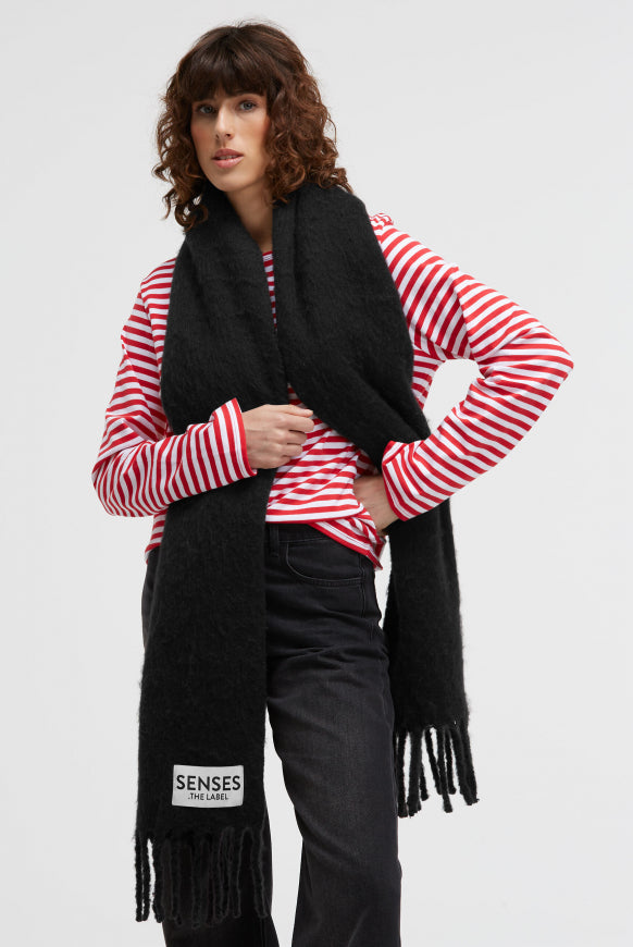 SENSES.THE LABEL Angerauter Schal AMA:RY mit Fransen