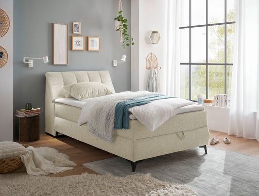 Boxbett Atlantis 120x200 cm in Ivory von ED Exciting Design mit Bettkasten