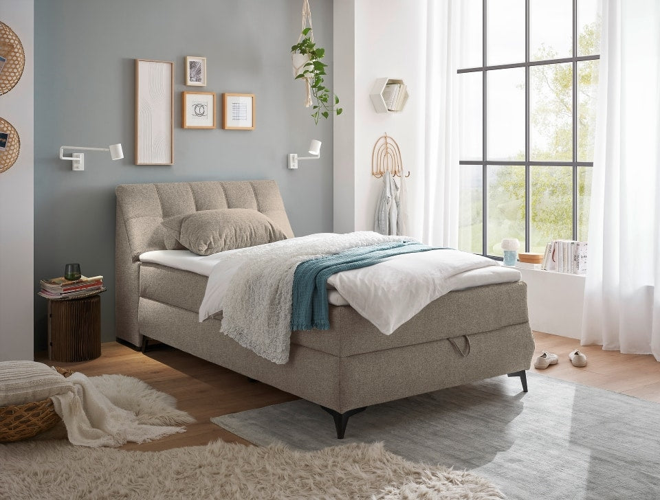 Boxbett Atlantis 120x200 cm in Sand von ED Exciting Design mit Bettkasten