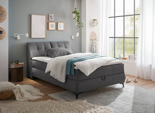 Boxbett Atlantis 140x200 cm in Anthrazit von ED Exciting Design mit Bettkasten