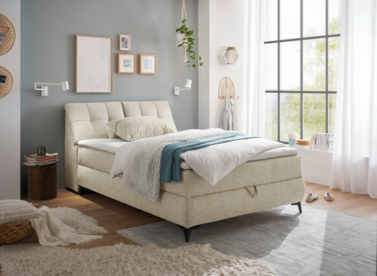 Boxbett Atlantis 140x200 cm in Ivory von ED Exciting Design mit Bettkasten
